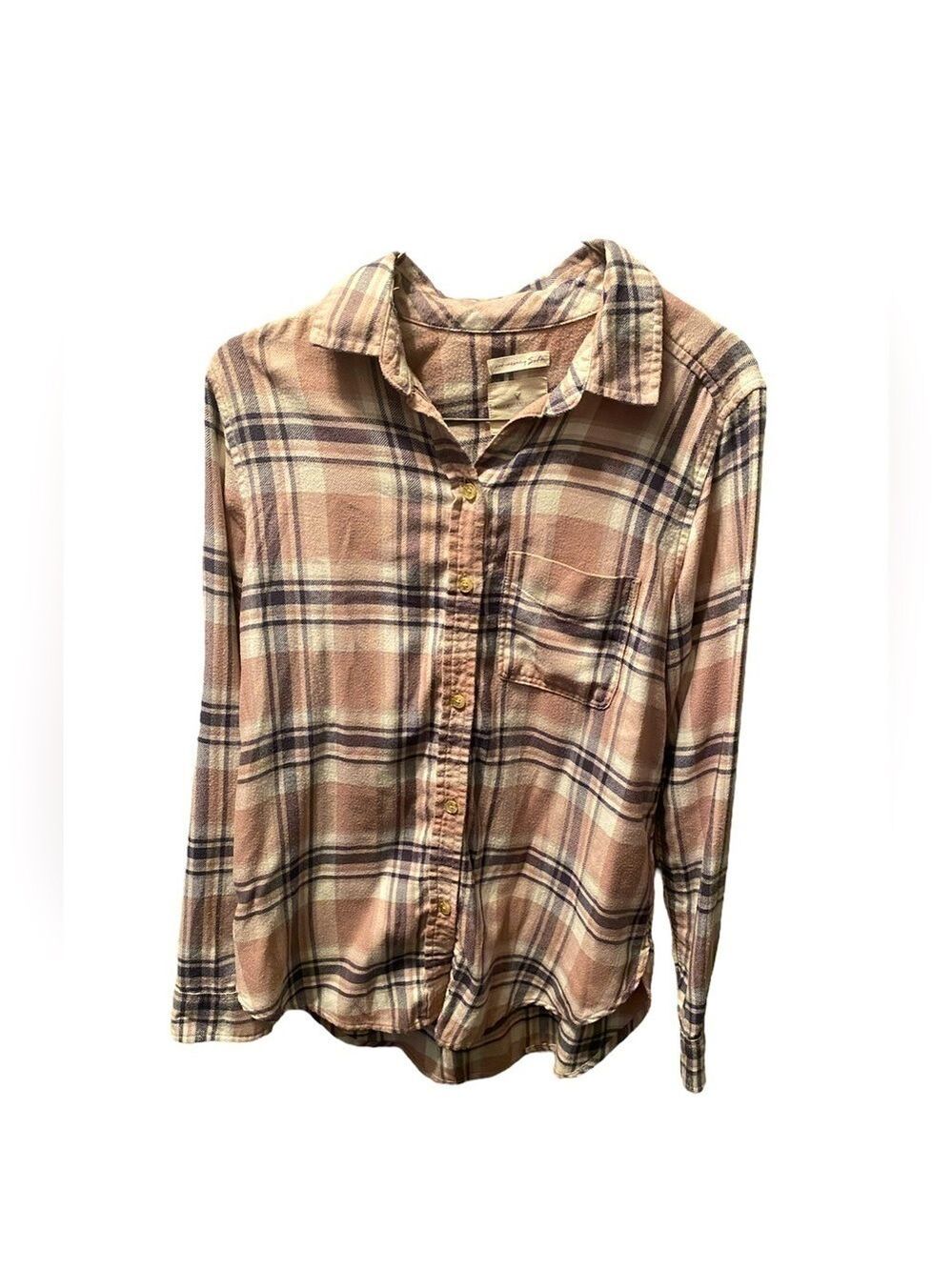 American Eagle Outfitters Plaid Button Up Shirt Extra Small